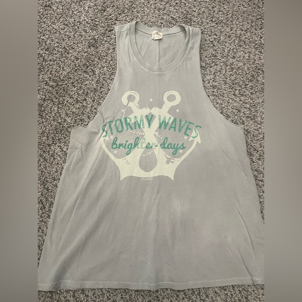 Bundle 3/$15 - O'Neill Faded Light Gray Tank Top with Teal Logo